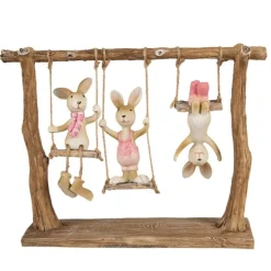 Decoratie konijntjes op schommel