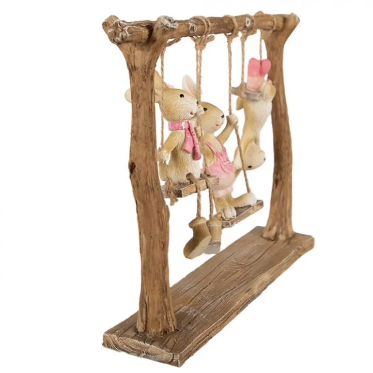 Decoratie konijntjes op schommel