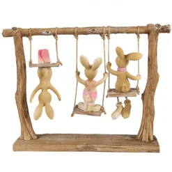 Decoratie konijntjes op schommel