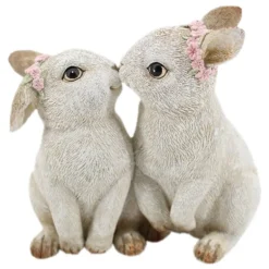 Decoratie kussende konijntjes