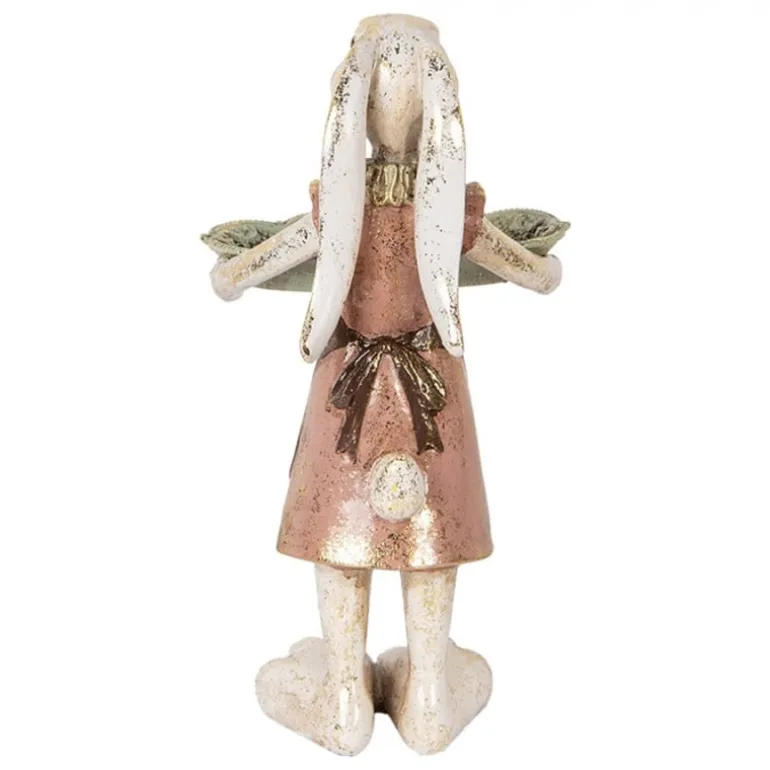 Decoratie meisje konijn met schaal 30cm