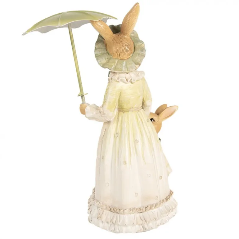 Decoratie moeder konijn met kindje en paraplu