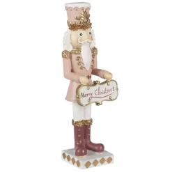 Decoratie notenkraker roze Merry Christmas