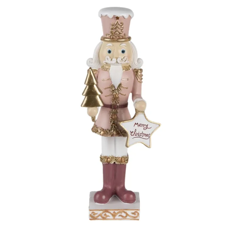 Decoratie notenkraker roze ster