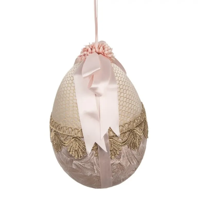 Decoratie paashanger ei textiel 14*18