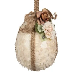 Decoratie Paashanger ei textiel beige 11*17