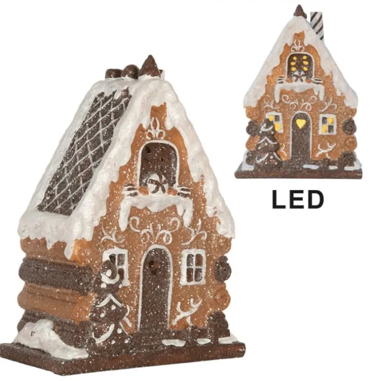 Decoratie peperkoekhuisje LED 15*8*19