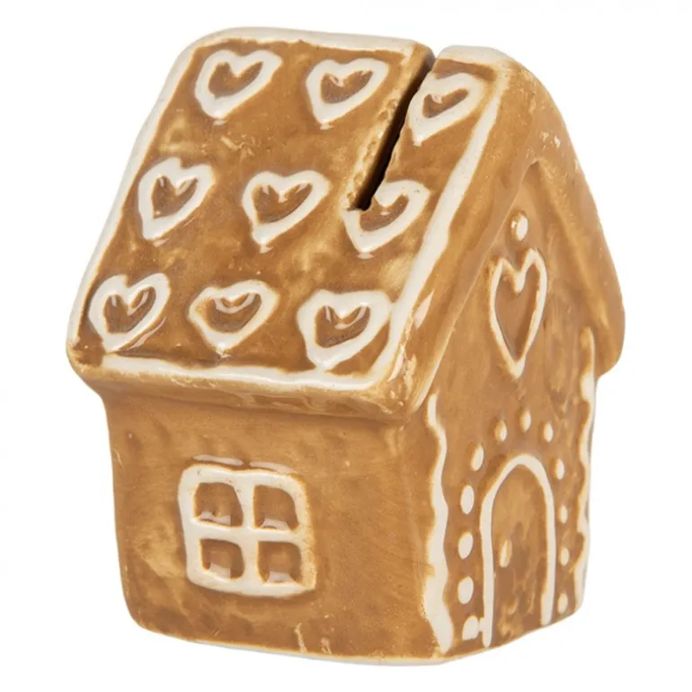 Decoratie peperkoekhuisje kaarthouder 5*4*6