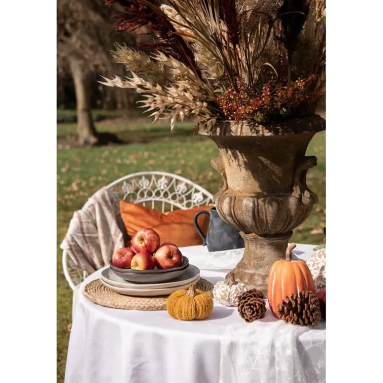 Decoratie pompoen met kant 20*17