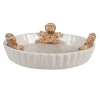 Decoratie schaal gingerbread man wit 23*7