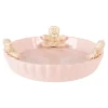 Decoratie schaal gingerbread man roze 23*7
