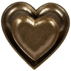 Decoratie schaal hart goudkleur 14*14*2