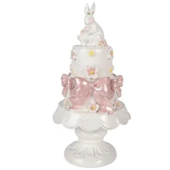 Decoratie taart wit/roze 15*29