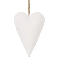 Decoratieve hanger hart wit (S) 11*2*8