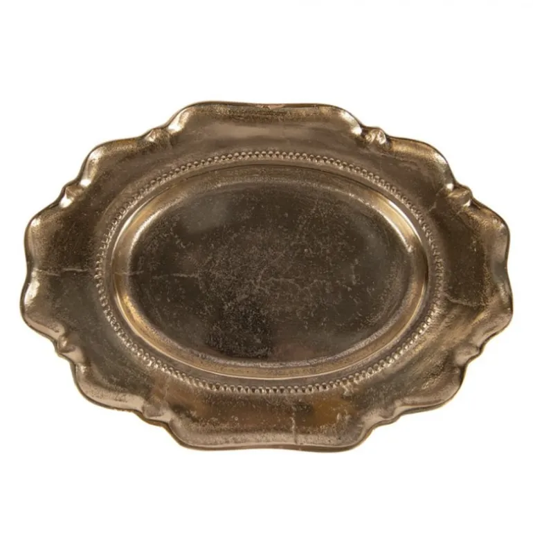 Decoratieve schaal ovaal goudkleur 31*22*3