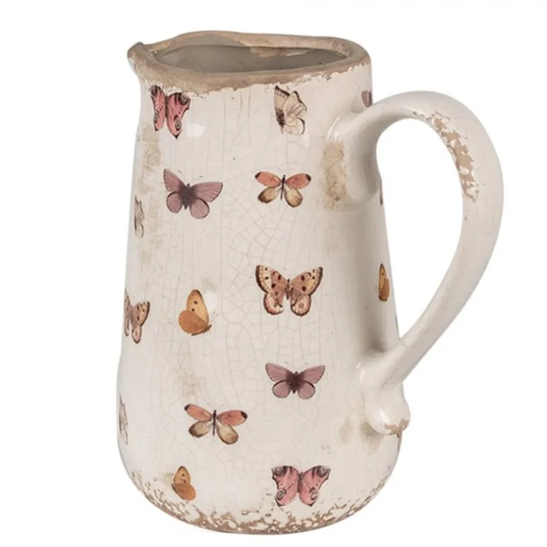 Decoratieve schenkkan/vaas vlinders 16*12*18