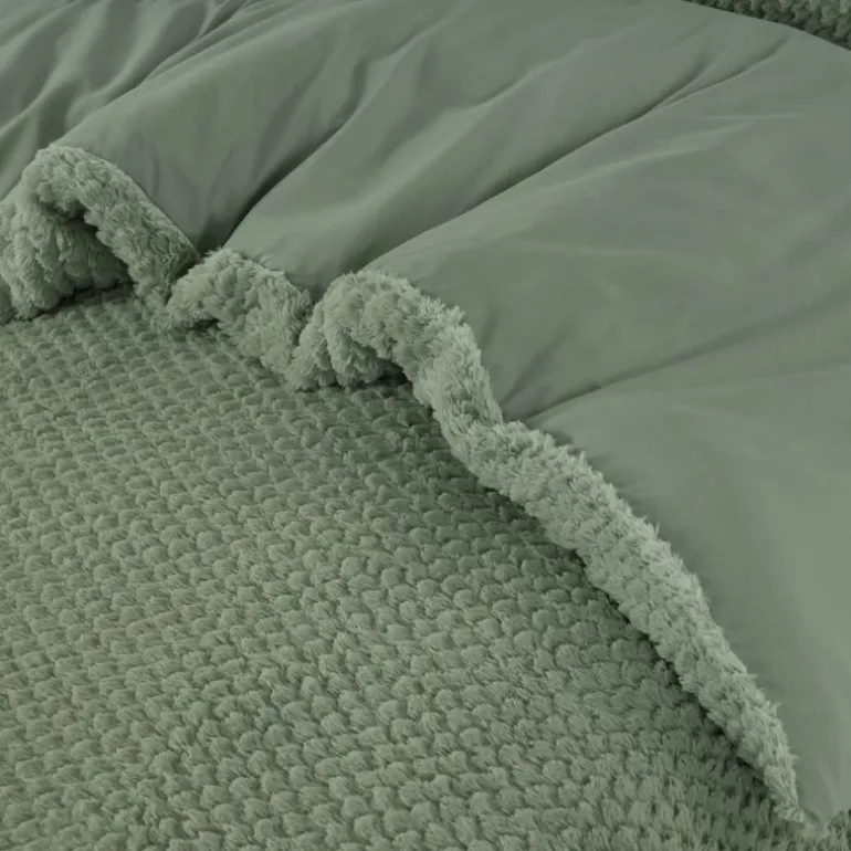 Dekbedovertrek Fur Teddy groen 140*200/220