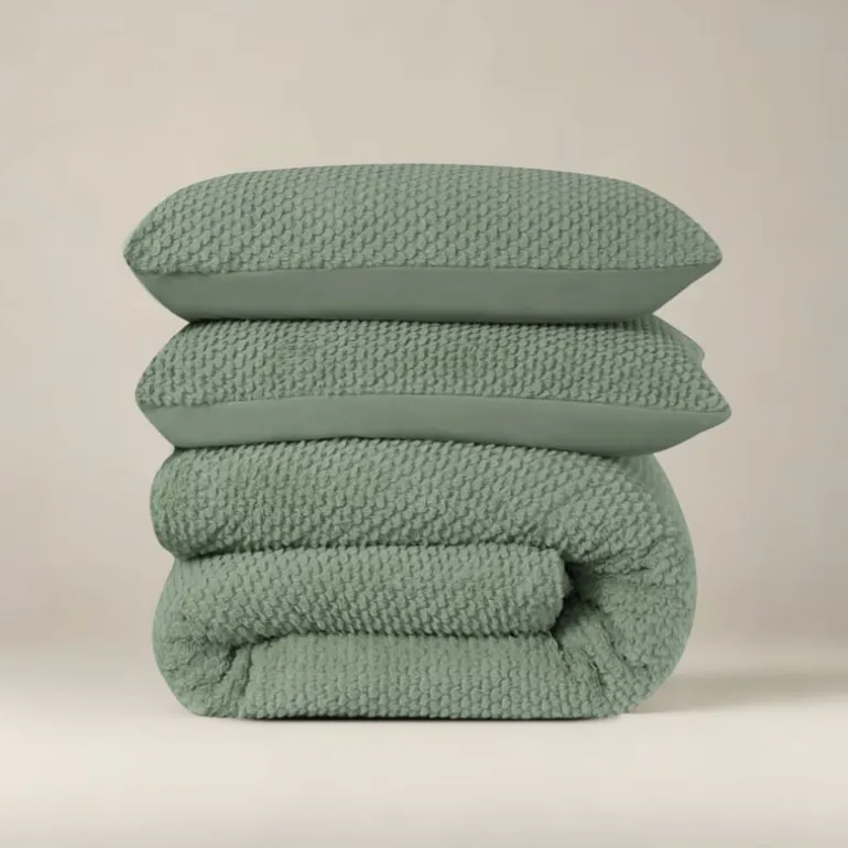 Dekbedovertrek Fur Teddy groen 140*200/220