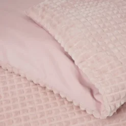 Dekbedovertrek Teddy Check roze 200*200/220