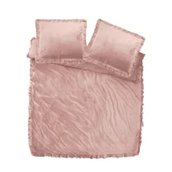 Dekbedovertrek Velvet Ruffels oudroze 240*200/220