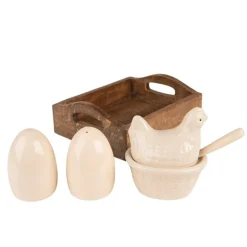 Dienblad incl potje met lepel en peper en zoutstel