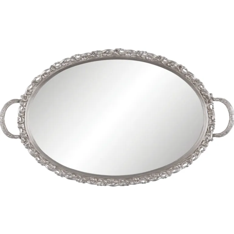 Dienblad met spiegel zilverkleur 49*29*3