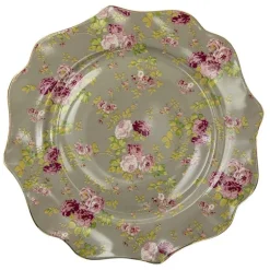Diner bord roosjes groen