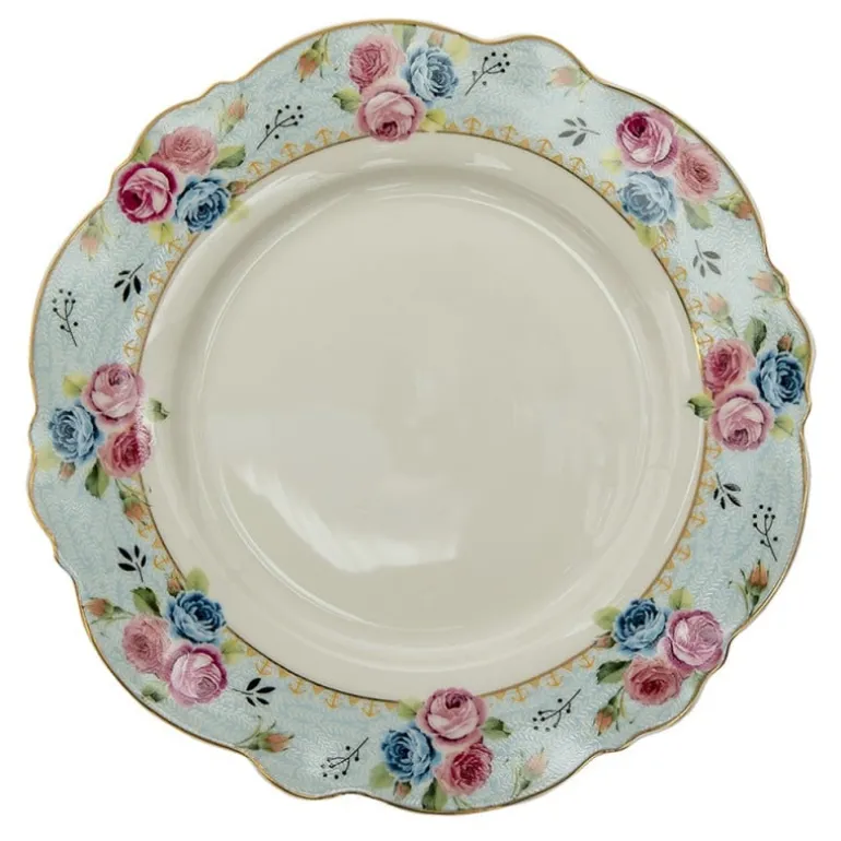 Diner bord rozen blauw