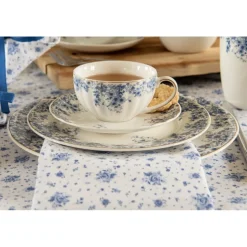 Dinerbord blauwe bloemetjes 26*2