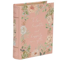 Doos in boekvorm bloemen roze 17*14