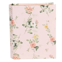 Doos in boekvorm bloemetjes roze 17*14