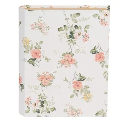 Doos in boekvorm bloemetjes wit 17*14