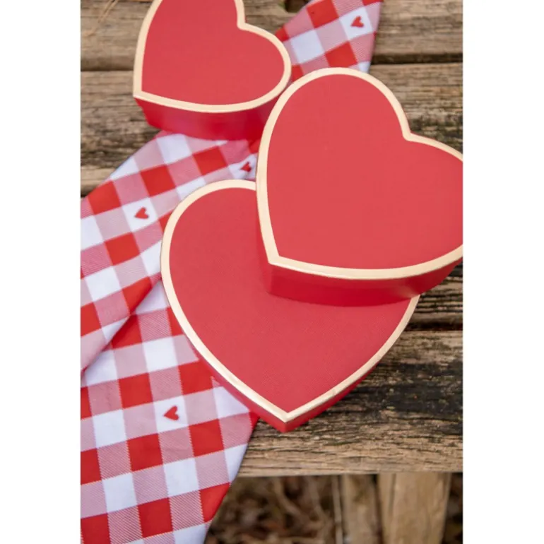 Dozenset (3) hartvorm rood