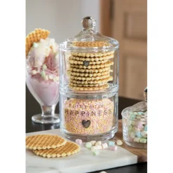 Dubbele voorraad / bewaarpot Love Happiness 10*21