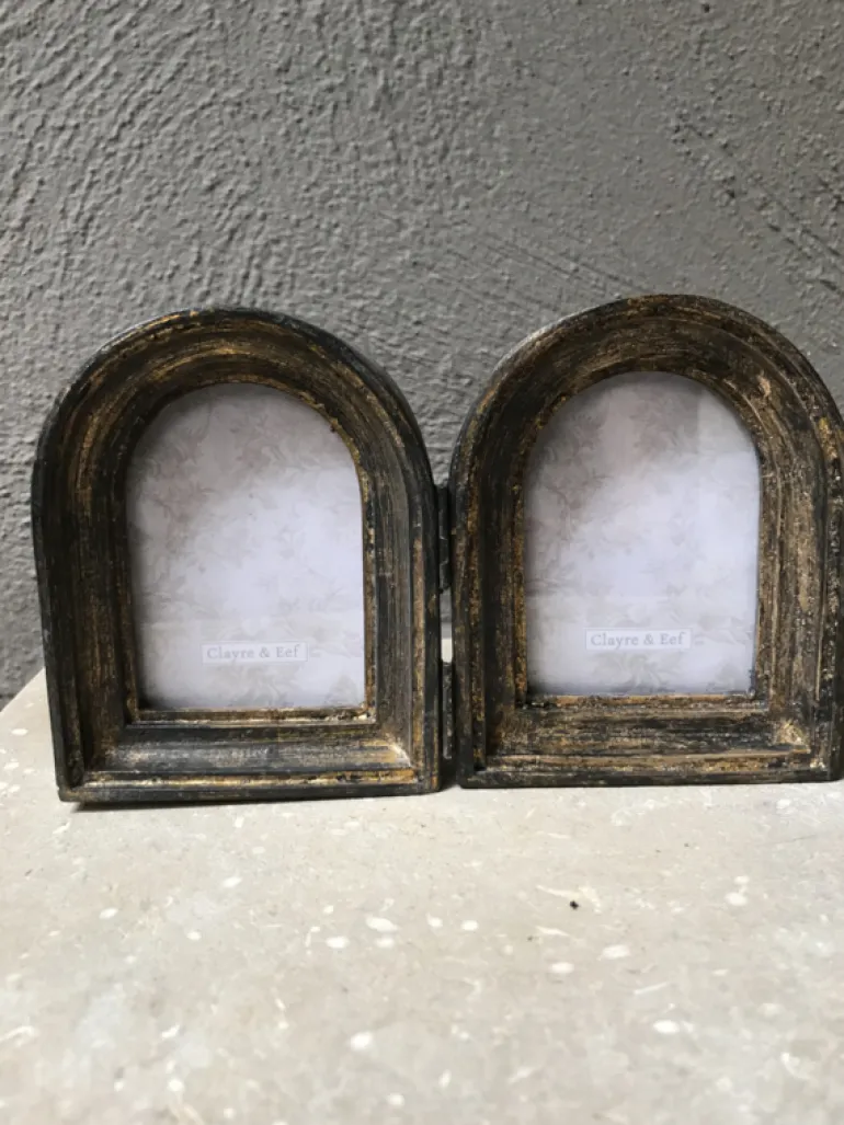Duo fotolijst 2x 6*9 zwart/goud