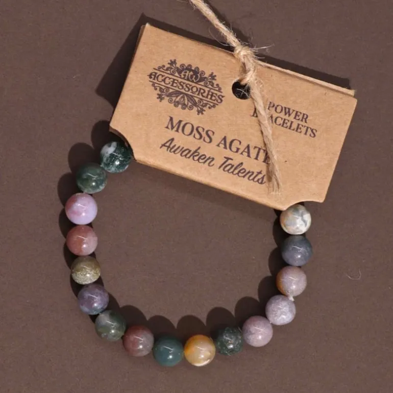 Edelsteen armband Mos Agaat