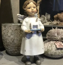 Engel staand met paardje 6*5*14 cm