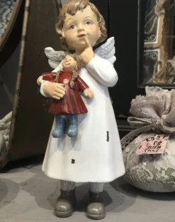 Engeltje staand met popje 6*5*14