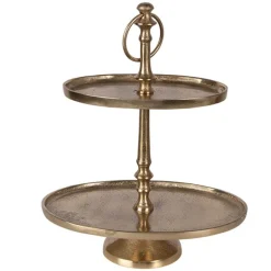 Etagère 2-laags goudkleur 27*18*34