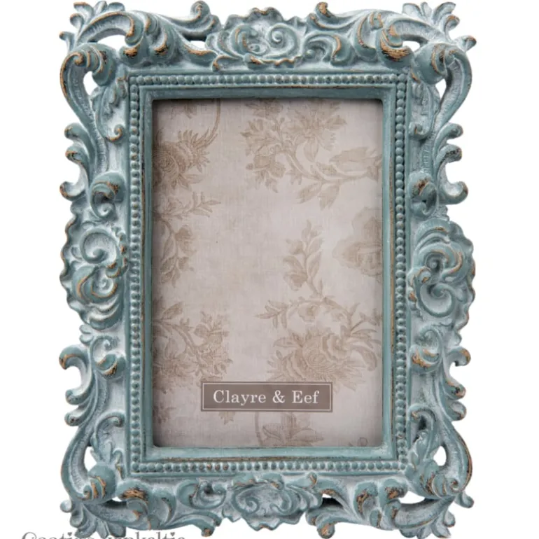 Fotolijst brocante look blauw/groen (10*15)