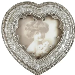 Fotolijst hart oudzilverkleur 9*9