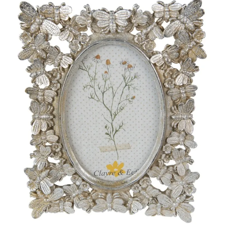 Fotolijst vlinders zilverkleur 10*15