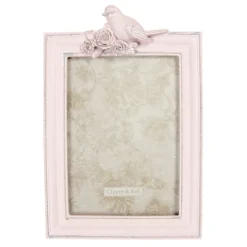 Fotolijst vogeltje en roosjes roze 13*18