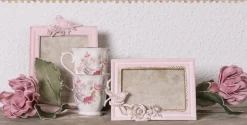 Fotolijst vogeltje en roosjes roze 13*18