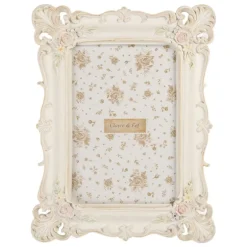 Fotolijst wit met kleine bloemetjes 10*15