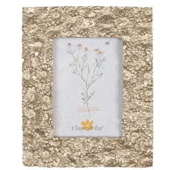 Fotolijstje bloemetjes goudkleur 7*9