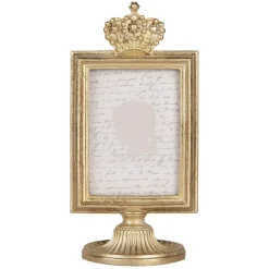 Fotolijstje op voet kroon goudkleur 7*9
