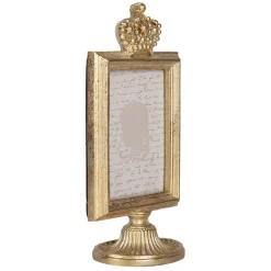 Fotolijstje op voet kroon goudkleur 7*9