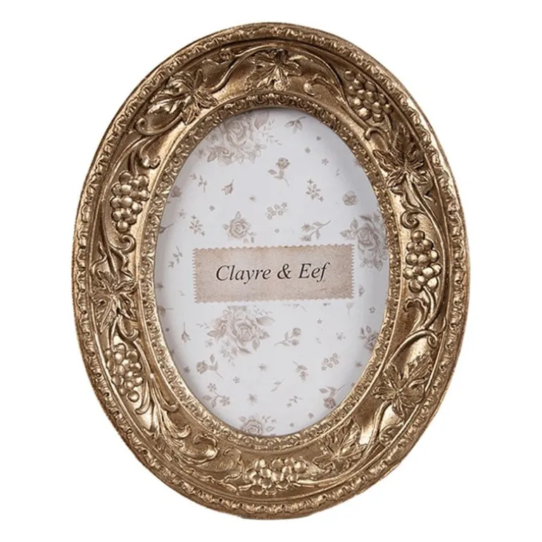 Fotolijstje ovaal mat goudkleur 6*9