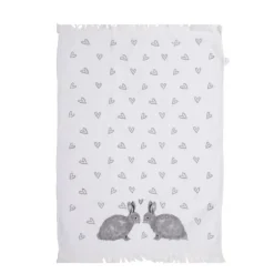 Gastendoekje Bunnies in Love grijs